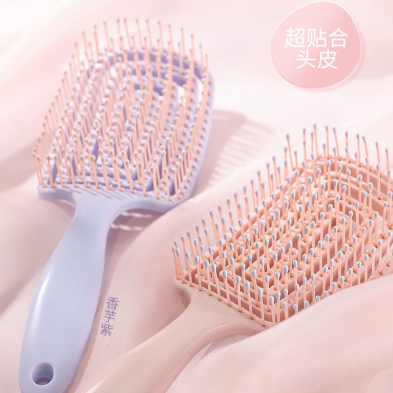 New Hollow Back-Type Comb High-Value Girl'S Portable Hair Comb Fluffy Tight Scalp Massage Sparerib Comb - Image 4